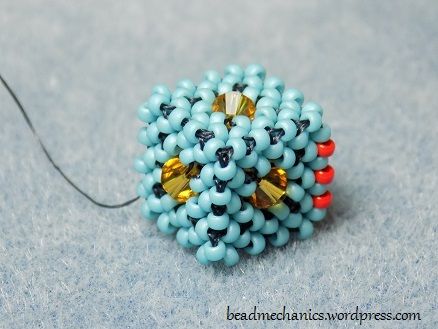 Folding cube tutorial – Bead Mechanics Beaded Cube Pattern, Geometric Beadwork, Beaded Stars, Sustainable Christmas, Beadwork Tutorial, Right Angle Weave, Beaded Beads, Beading Patterns Free, Bead Charms Diy