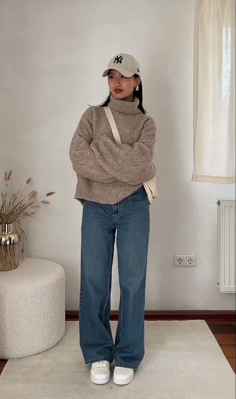 Turtleneck Sweater Outfit, Turtleneck Outfit, Japan Outfit, Winter Fashion Outfits Casual, Uni Outfits, Cold Outfits, Transition Outfits, Neue Outfits, Mode Casual