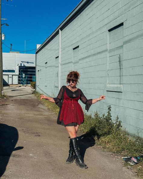 More black & red & oddities & finds from @punkrockfleamarket_knoxville_ 🖤 #punkrockfleamarket #whimsigoth #thrifted #thriftfinds #vintagestyle #90svintage #90sfashion #oddities #whimsicalgirls Red Whimsigoth, Red And Black Fashion, Whimsigoth Outfits, Wardrobe Revamp, High School Fashion, Sleep Token, Style Muse, School Style, School Fashion