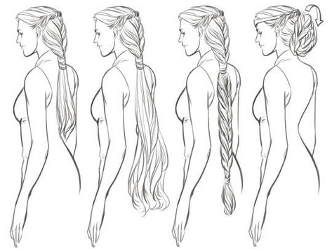 How To Draw Braids, Fantasy Hair, Anime Hair, Hair Reference, How To Draw Hair, Drawing Poses, Drawing Reference Poses, Art Reference Photos, Art Reference Poses