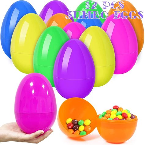 PRICES MAY VARY. Easter Giant Egg Set: The package includes 12pcs 6" fillable empty Easter eggs, 6 colors of large eggs (green, blue, yellow, orange, purple, pink), Enough for you to use at the Easter party. Reusable Easter Eggs: Fillable eggs are made of high quality plastic, Sturdy and reusable, won't break or fade, which can add fun to the children's Easter. Jumbo Easter Eggs: Empty Easter eggs are 6" high x 4" wide, with a flat bottom that can stand upright, Jumbo eggs can be filled with mor Large Plastic Easter Eggs, Easter Prizes, Jumbo Easter Eggs, Easter Egg Party, Easter Theme Party, Surprise Eggs Toys, Eggs For Easter, Easter Surprise, Easter Favors