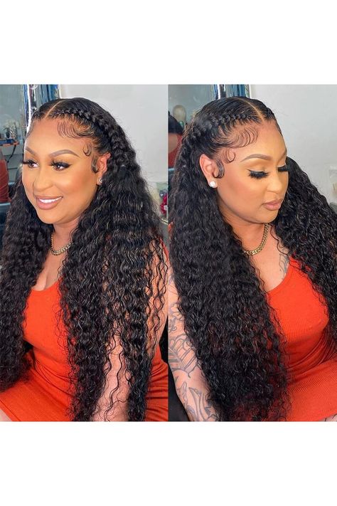 Overnight Hairstyles, Long Human Hair Wigs, Deep Wave Hairstyles, Curly Human Hair Wig, Curly Lace Front Wigs, Effortless Hairstyles, Lace Closure Wig, Real Human Hair, Deep Wave