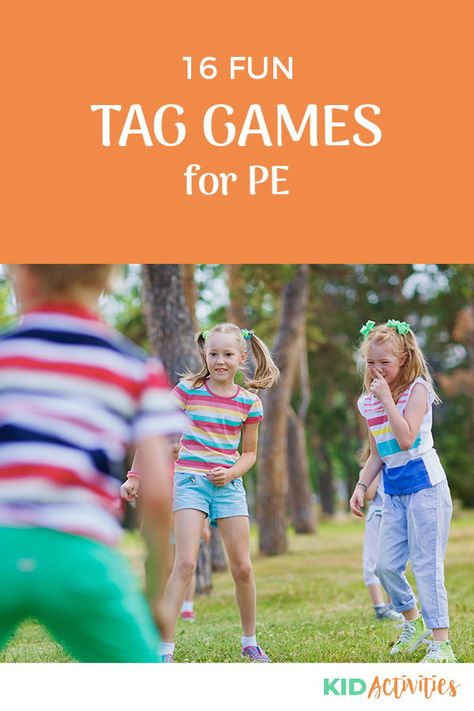 A collection of  fun tag games for kids. Great for PE, the park, or in the backyard. #KidActivities #KidGames #ActivitiesForKids #FunForKids #IdeasForKids Fun Tag Games For Kids, Easy Pe Games For Kids, Tag Games For Kids Physical Education, Outdoor Pe Games For Elementary, Outdoor Physical Activities For Kids, Gym Games For Elementary Kids, Tag Games For Kids, Rec Games, Kids Gym Games