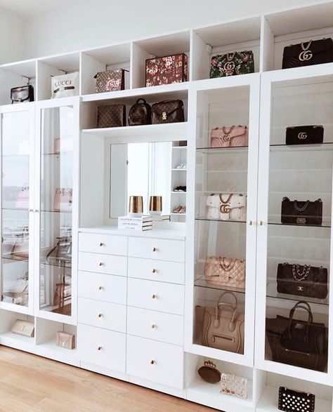 Custom Closet Design, White Closet, Walking Closet, Dream Closet Design, Walk In Closet Design, Luxury Closets Design, California Closets, Wardrobe Room, Closet Room