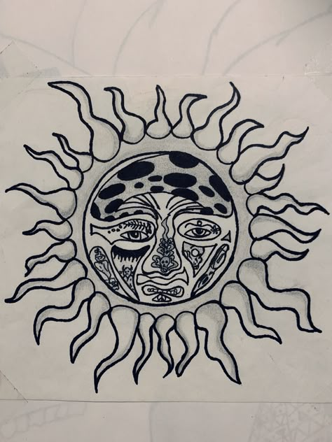 My sublime drawing for z. Sublime Drawing Easy, Cool Trippy Drawings, Sublime Parking Spot, Sublime Inspired Tattoos, Sublime Tattoo Ideas, Sublime Drawing, Grunge Sun Drawing, Indie Tattoo Ideas Hippie, Sublime Album Art