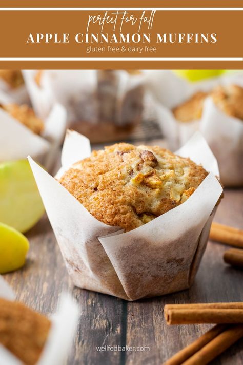 Gluten Free Apple Cinnamon Muffins Best Carrot Muffins, Gluten Free Apple Cinnamon Muffins, Dairy Free Pumpkin Muffins, Cinnamon Muffins Easy, Gluten Free Apple Muffins, Gluten Free Dairy Free Muffins, Gluten Free Muffin, Apple Pie Muffins, Apple Muffins Healthy