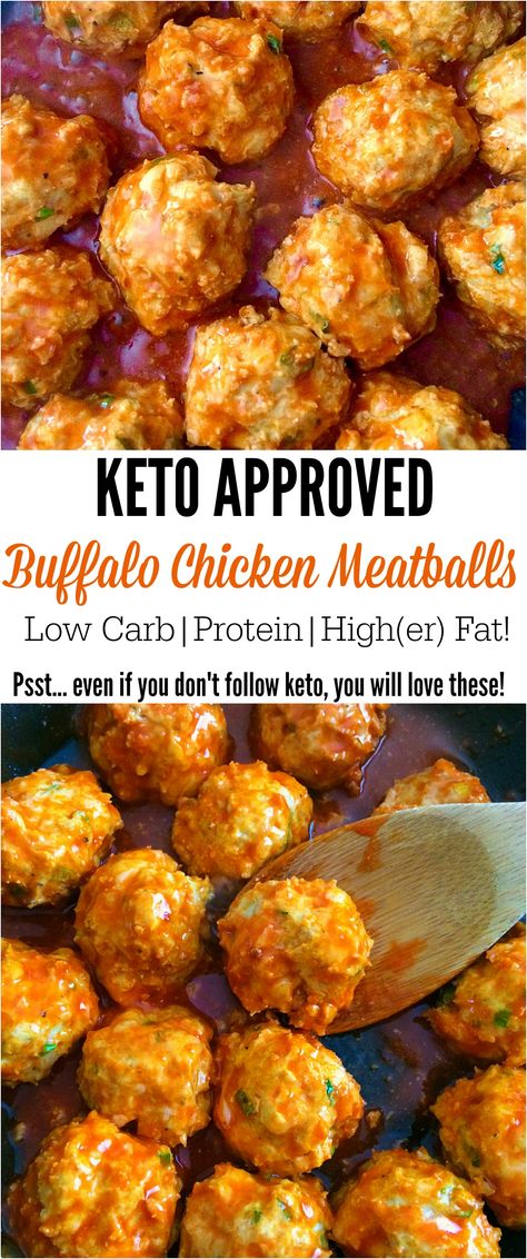 keto buffalo chicken meatballsEating the keto way? Don't give up your favorite foods! We love wings on keto, but I like to change it up a bit with these keto buffalo chicken meatballs! recipes, low carb, high fat, ketosis, meatballs. Keto Buffalo Chicken, Cena Keto, Buffalo Chicken Meatballs, Low Carb Meatballs, Low Carb Protein, Resep Diet, Taco Dip, Recetas Keto, Makanan Diet