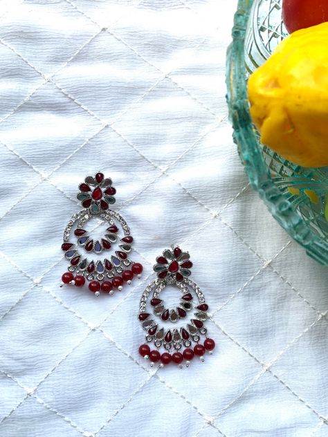 Maroon Colour Mirror and Kundan Earings Maroon Colour, Maroon Color, Mirror, Quick Saves