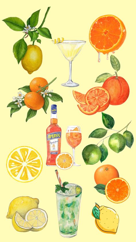 Bar Pics, Fruit Aesthetic, Collage Pics, Travel Journal Scrapbook, Fruit Wallpaper, Happy Foods, Digital Journal, Citrus Fruit, Food Illustrations