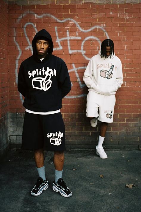 splitdat Releases New "Everybody Eats" Collection | Hypebeast Streetwear Fashion Poses Men, Clothing Brands Photoshoot, Streetwear Photography Ideas, Nocta Glide Outfit, Streetwear Fashion Shoot, Photoshoot For Clothing Brand, Poses For Clothing Brand, Clothing Brand Photoshoot Ideas Streetwear, Streetwear Shoot Ideas