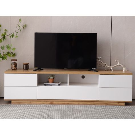 Tv Stand With Doors, Credenza Tv Stand, Wood Entertainment Center, Modern Tv Cabinet, Wooden Tv Stands, Console Tv, Storage Credenza, Mobile Tv, Tv Stand Wood