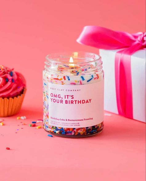 OMG, It’s Your Birthday Sprinkle Candle | West Clay Company | Happy Birthday Vanilla Cake Sprinkles Scented Soy Nontoxic Candles for Gift | Women, Bday, Birthday Gifts for Women, Birthday gift Sprinkle Candle, Cake Buttercream Frosting, Sprinkles Candle, Nontoxic Candles, Engagement Candle, Unique Hostess Gifts, Cake Buttercream, Candle Quotes, Happy Birthday Candles