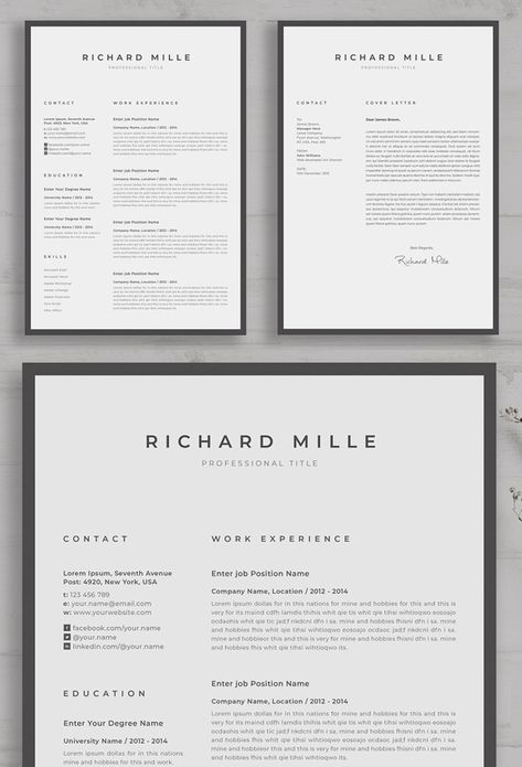 Two Page Resume Template, Resume Template Aesthetic, Interior Design Resume Template, Clean Resume Design, Minimal Resume Design, Minimal Cv, Simple Resume Design, Inspirational Calligraphy, Free Cv Template Word