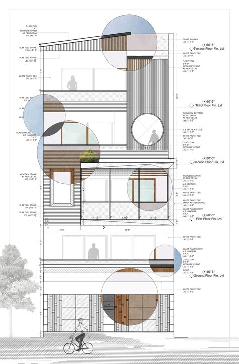 Interior Design Section Presentation, Minimal Presentation Design Architecture, Residence Design Architecture, Interior Section Drawing, Section Interior Design, Sheet Composition, Drawing Modern House, Architecture Design Presentation, Elevation Drawing