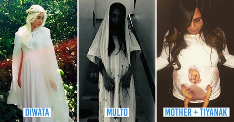 Scare your friends and family with these easy DIY Halloween costume ideas, taken straight out of Filipino myths and folklore. Mythical Creatures Dress Up, Filipino Mythical Creatures, Philippine Mythology, Dress Up Ideas, Filipino Fashion, Book Character Costumes, Pointed Ears, Skeleton Costume, Diy Halloween Costumes Easy