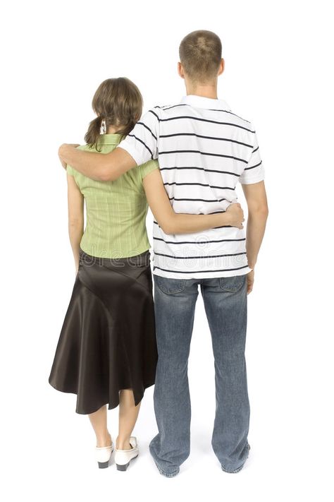 Standing (back) couple. Isolated on white backgorund standing (back) couple , #sponsored, #Isolated, #couple, #Standing, #standing, #backgorund #ad Two People Standing Next To Each Other, Body Study, Couple Poses Reference, Pose References, Photo Stands, Standing Poses, Poses Human, Human Form, Body Picture