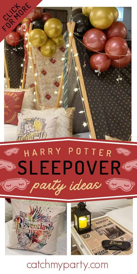 Harry Potter Sleepover Invitations, Harry Potter Birthday Sleepover Ideas, Harry Potter Teen Birthday Party, Harry Potter Sleepover Ideas Tents, Harry Potter Slumber Party Ideas, Harry Potter Spa Party, Harry Potter Girls Night, Harry Potter Sleepover Party, Harry Potter Themed Sleepover