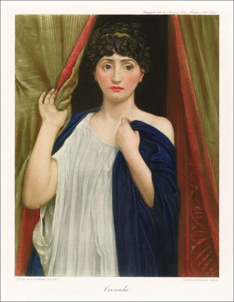 The graphic gallery of Shakespeare's heroines. London: Sampson Low, Marston, Searle and Rivington, 1888. Edward John Poynter, Edwin Austin Abbey, Troilus And Cressida, Greek Soldier, John Everett Millais, Pre Raphaelite, Oil Painting Reproductions, Painting Reproductions, Old Master