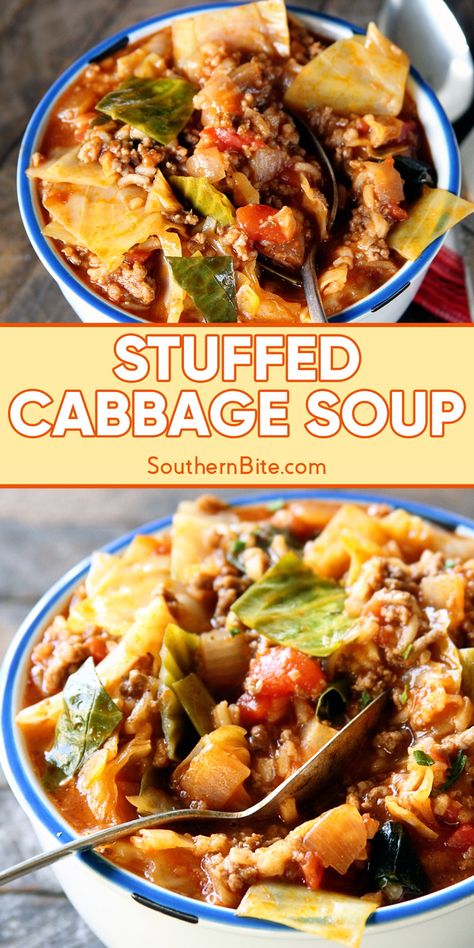 Cabbage Receipts, Dinner Ideas With Cabbage, Stuffed Cabbage Soup, Gf Soups, Polish Foods, Farmhouse Pantry, Healthy Dinner Ideas, Cabbage Casserole, Stuffed Cabbage