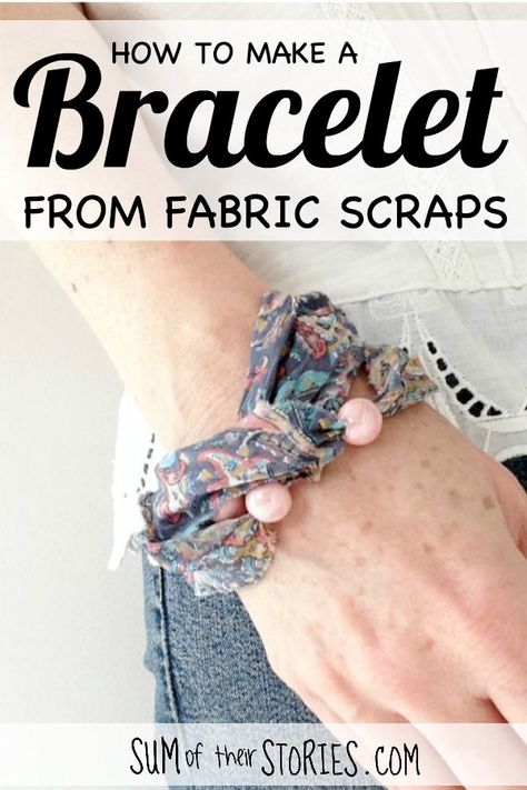 Liberty Fabric and Bead Bracelet — Sum of their Stories Craft Blog Ribbon Bracelet Diy, Summery Bracelet, Crochet Bangles, Fabric Bracelets Diy, Discount Fabric Online, Soft Jewelry, Jewelry Fabric, Fabric Jewellery, Beautiful Beaded Bracelet