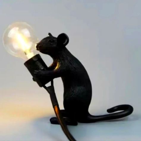 Adorable Resin Table Lamp, Very Well Made, Including Light Bulb! Mose Is About 6" Tall. So Cute! Brand New In The Box. Great Addition To Any Home. Mouse Lamp, Night Stand Lamp, Night Lamp For Bedroom, Stand Lamp, White Mouse, Unique Table Lamps, Fun Conversation Starters, Bedroom Table, Style Art Deco