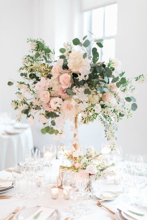 Tall pastel wedding centerpiece with greenery #weddings #weddingflowers #centerpiece #weddingcenterpiece #weddingdecor #weddingdecorations #floral Pastel Wedding Centerpieces, Centerpiece Diy, Tall Wedding Centerpieces, Rustic Wedding Decorations, Tree Centerpieces, Wedding Floral Centerpieces, Reception Design, Tall Vase, Flower Centerpieces Wedding