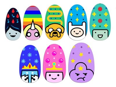 Adventure Time Nails, Pola Kotak, Kutek Disney, Piskel Art, Fake Nails Designs, Punk Nails, Nail Drawing, Anime Nails, Goth Nails