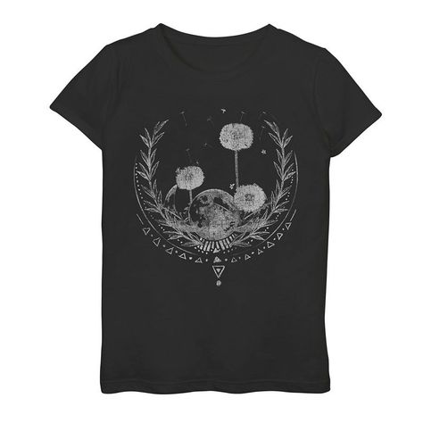 White Graphic T Shirt, Black And White Graphic, Cool Picks, Moon Crescent, Girls Graphic Tee, Graphic Tee Design, Graphic Apparel, Polyvore Outfits, Tee Design