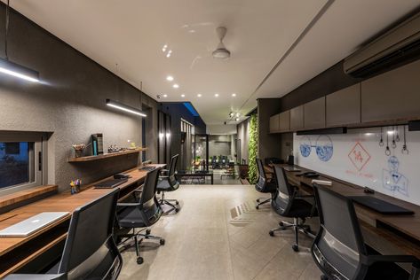 The Architects’ Own Office | Portico Design Concepts - The Architects Diary Architect Office Design, Architect Office Interior, Portico Design, Small Office Design Interior, Architect Office, Interior Kantor, Small Office Design, Office Interior Design Modern, Modern Office Interiors