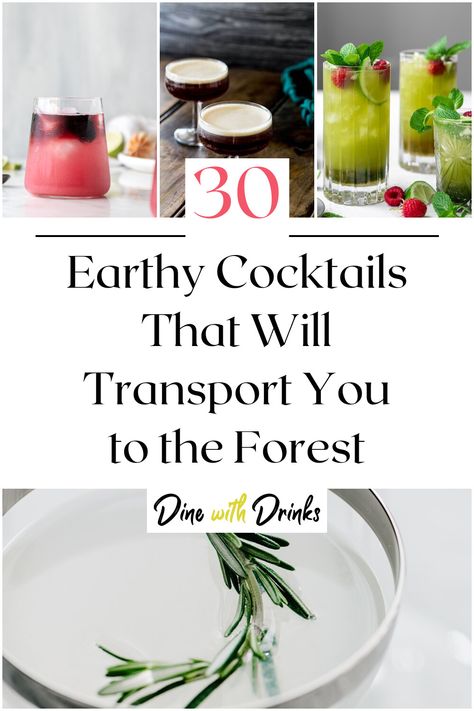 Collage of 4 earthy cocktails. Healthy Alcohol, Green Cocktails, Natural Sweeteners, Mixology, Best Recipes, Fresh Herbs, Happy Hour, Cocktail Recipes, The Forest