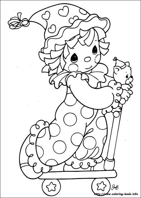 Cute Clown Drawing, Precious Moments Clown, Clown Coloring Pages, Precious Moments Coloring Pages, Anne Geddes, Colouring Pics, White Drawing, Halloween Coloring Pages, Coloring Pages To Print