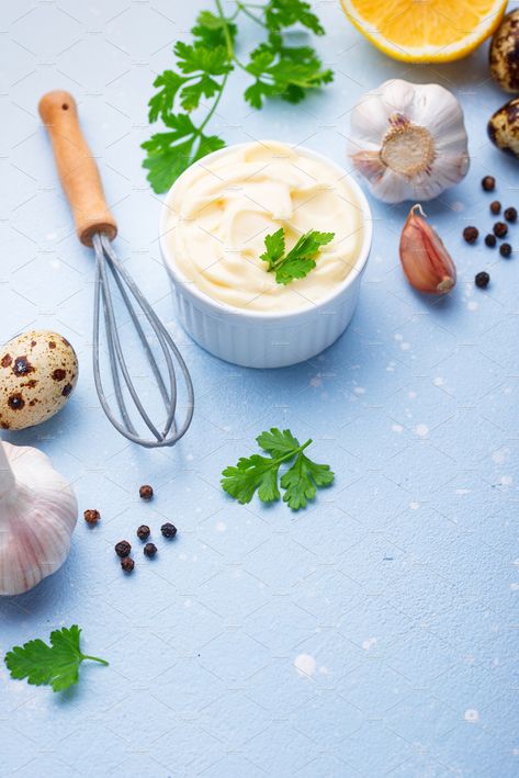 Homemade mayonnaise sauce with by Yulia Furman on @creativemarket Mayonnaise Homemade, Mayonnaise Sauce, Homemade Mayonnaise, Homemade Cooking, Mayonnaise, Art Ideas, Graphic Art, Condiments, Sauce