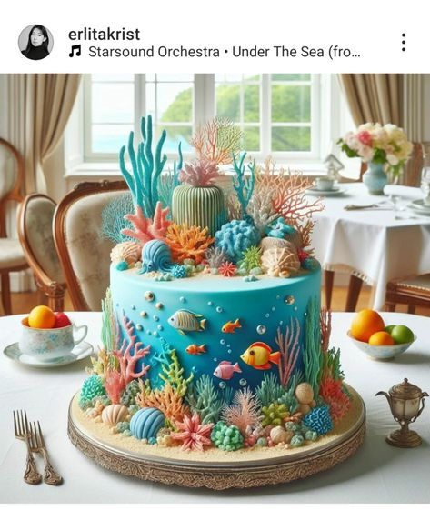 Undersea Cake, Coral Reef Cake, Underwater Birthday Cake, Sea Life Cake, Ocean Themed Cake, Aquarium Cake, Cheesecake Fudge, Sea Turtle Cake, Ocean Birthday Cakes