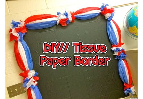 Diy Bulletin Board Border Tissue Paper, Colorful Diy Tissue Paper Bulletin Board Border, Tissue Paper Border Bulletin Boards, Tissue Paper Border, Tissue Paper Borders, Boarders For Bulletin Boards, Fifth Grade Teacher, Bulletin Borders, Diy Bulletin Board