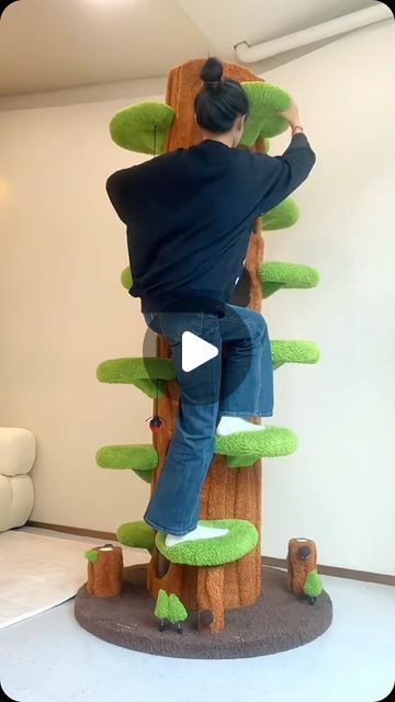 Tree Hole, Large Cat Tree, Cat Climbing Frame, Climbing Frame, Cat Climbing, Place An Order, Wood Tree, Large Cats, Cat Tree