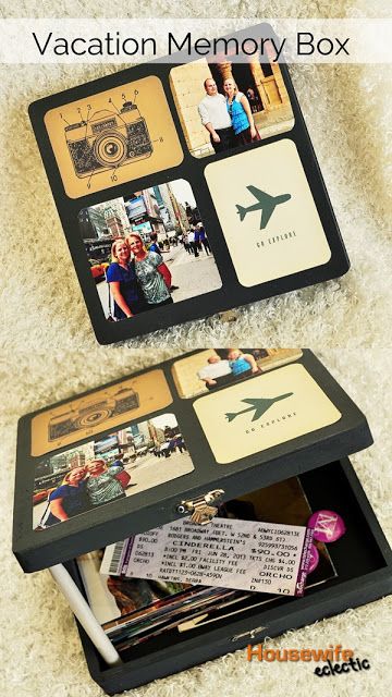 Vacation Memory Box: A place to hold all of your vacation mementos. Memories Box, Travel Crafts, Project Life Cards, Old Suitcases, Box Photo, Travel Keepsakes, Vacation Memories, Travel Memories, Travel Scrapbook