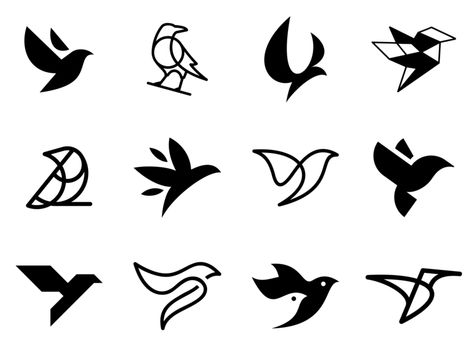 BIRDS by artsigma on Dribbble Crow Logo, Pictogram Design, Bird Logo Design, Logo Design Inspiration Creative, Logo Sketches, Logo Graphic Design, Bird Graphic, Bird Logo, 타이포그래피 포스터 디자인