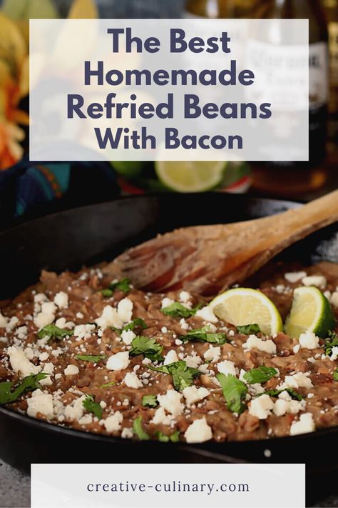 Refried Beans With Bacon Grease, Refried Beans With Bacon, Crockpot Refried Beans, Mexican Refried Beans, Instant Pot Refried Beans, Make Refried Beans, Cumin Chicken, Beans With Bacon, Homemade Refried Beans