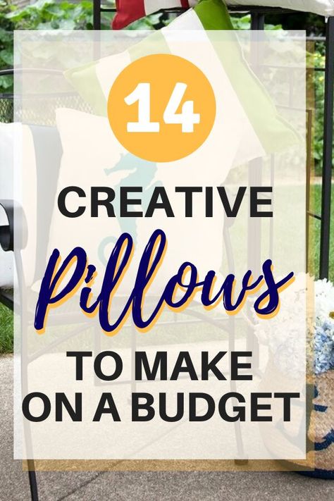 Decorate on a budget with these easy and creative hand made pillow covers to add to your living room, bedroom or outdoor chair cushions. These cheap pillow diy projects are fun to make, you'll find sew and no sew ideas so check out these diy pillow cover ideas. #diy #decorpillows #pillowcovers Small Pillows Ideas, Pillow Patterns Sewing Free, Unique Pillows Diy, Diy Chair Covers No Sew, Outside Pillows, No Sew Ideas, Pillow Cover Ideas, Frugal Homemaking, Diy Cushion Covers