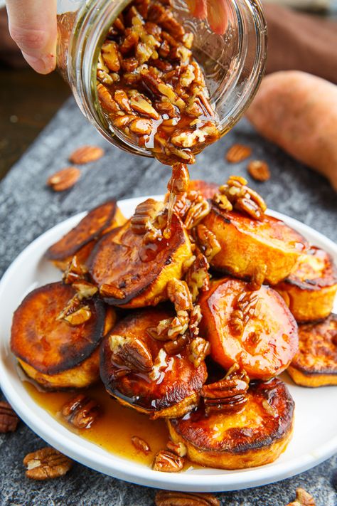 Melting Sweet Potatoes, Pecan Sauce, Sweet Potatoes Recipe, Maple Pecan, Potato Side Dishes, Potatoes Recipe, Potato Dishes, Sweet Potato Recipes, Holiday Cooking