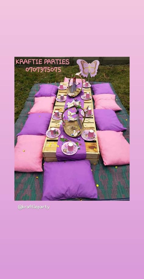 Picnic Setup, Sofia The First Birthday Party, Sofia The First, Outdoor Picnic, First Birthday Party, Outdoor Picnics, Outdoor Bed, First Birthday, First Birthdays