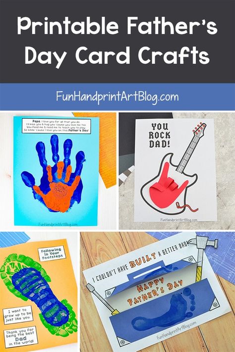 Printable Father's Day Card Crafts for Kids to make with handprints & footprints. Lots of super cute designs! Fathers Day Crafts For Toddlers, You Are My Superhero, Fathers Day Poems, Easy Fathers Day Craft, Fathersday Crafts, Footprint Keepsake, Fathers Day Art, Father's Day Printable, Footprint Crafts