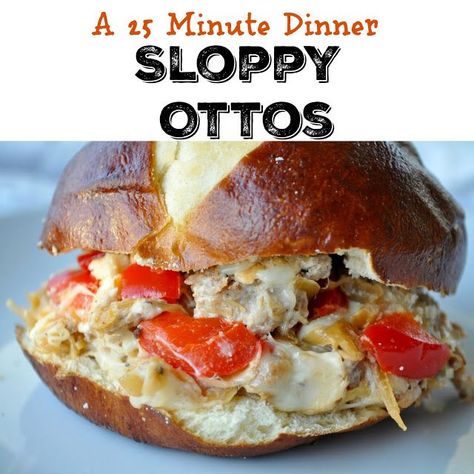 25 Minute Dinner Sloppy Ottos--We're gearing up for braces over here, while I was parked in the dentists waiting room last week I came across a recipe in a magazine for Sloppy Ottos.  via @LttlHouseBigAK Sloppy Ottos, Pretzel Roll, Alaska Food, Wheat Rolls, Slow Cooker Pork Roast, Pretzel Rolls, Pork Roast Recipes, House Big, What's For Dinner