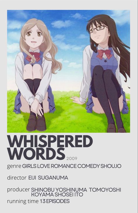 Whispered Words Anime, Recommended Anime Yuri, Gl Recommendations Manga List, Gl Anime Recommendation, Gl Movie Recommendations, Gl Recommendations Manga, Anime Recommendations List Yuri, Gl Animes To Watch, Gl Recommendations