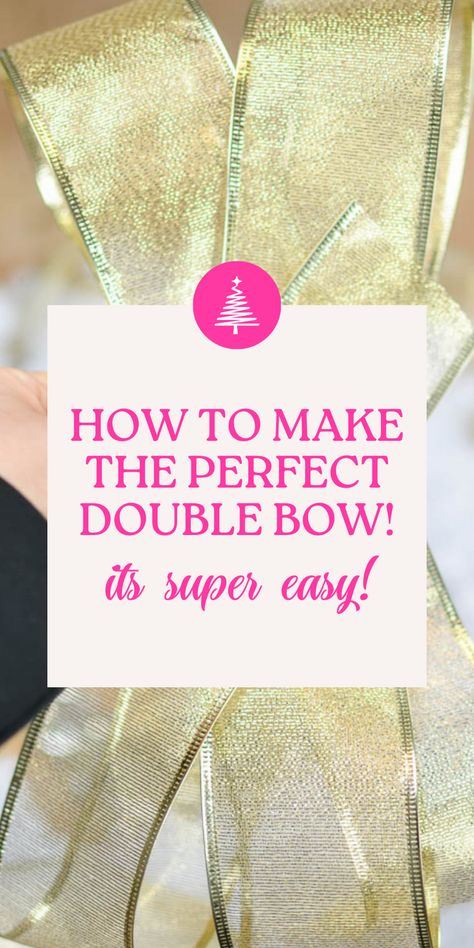 Discover the art of crafting the perfect double bow with our step-by-step tutorial! Elevate your gift wrapping game and add a touch of elegance to any present. 🎀✨ #DIYbows #CraftingInspiration Diy Double Bow Ribbon, Wreath Bow Tutorial Step By Step, Bow Making Tutorial Step By Step, Double Bow Tutorial, Wreath Bow Tutorial, Diy Wreath Bow Tutorial, Double Loop Bow, Bow Making Tutorials, Diy Wreath Bow