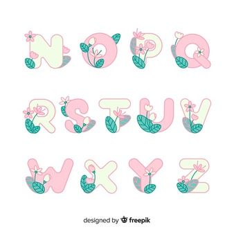 Flower alphabet floral alphabet Vectors, Photos and PSD files | Free Download Flower Typography, Alphabet Capital Letters, Alphabet Letters Images, Lettering Guide, Sublimation Ideas Projects Inspiration, Cute Alphabet, Typography Alphabet, Floral Alphabet, Flower Alphabet