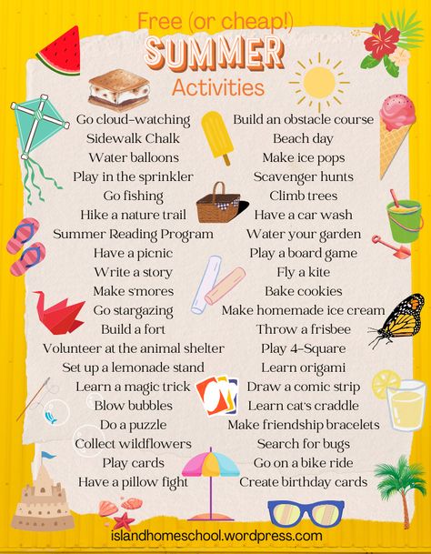 Free (or cheap!) activities to do with your kids in the summer! June Activities, Summer Boredom Busters, Summertime Activities, Free Summer Activities, Making Homemade Ice Cream, Summer Play, School's Out For Summer, Summer Fun For Kids, Summer Reading Program