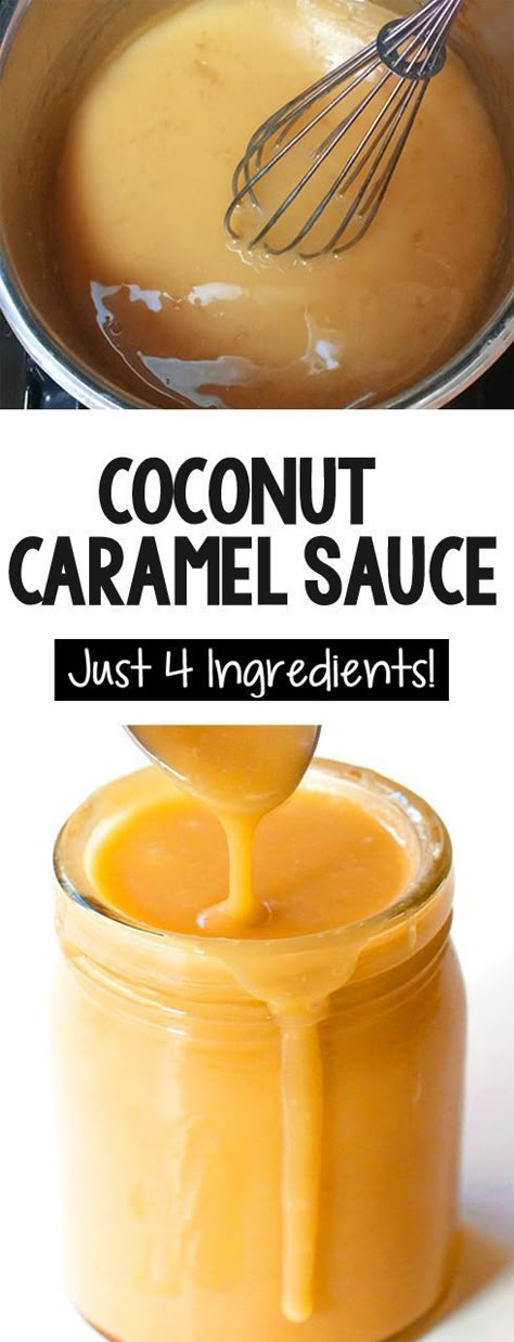 How To Make Caramel From A Can Of Coconut Milk #coconutmilk #glutenfree #health #homemade #desserts No Heavy Cream, Coconut Caramel Sauce, Caramel Sauce Recipe, Caramel Recipes Sauce, Vegan Caramel, Coconut Caramel, Desserts Vegan, Caramel Recipes, Dessert Sauces