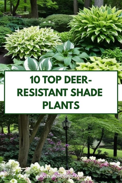 Explore a wide variety of plants that thrive in shaded garden areas without being eaten by deer. From lovely perennials to vibrant annuals, discover the best deer-resistant shade plants to create a beautiful and durable landscape. Whether you're planning an entire garden bed or simply adding some colorful touches, these shade plants are sure to brighten up your outdoor space while saying no to deer snacking. Shade Deer Resistant Plants Perennials, Heather Garden Ideas, Deer And Rabbit Resistant Perennials, Deer Resistant Shade Garden, Woodland Landscaping Ideas, Shade Plants Outdoor, California Front Yard Landscaping Ideas, Deer Resistant Garden Plans, Woodland Garden Ideas