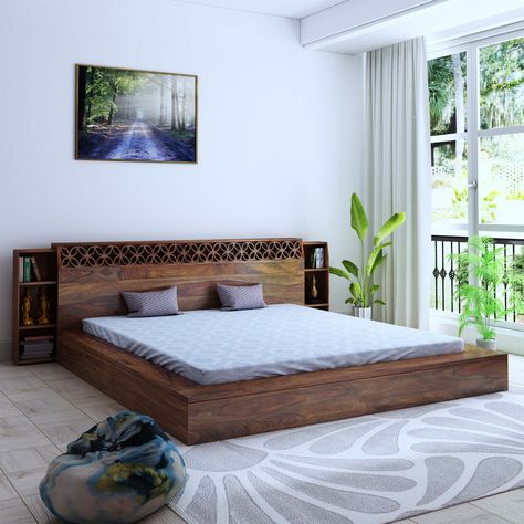 Online Furniture Store in India- Buy furniture online at Homeedge Solid Wood Bed Design, Latest Wooden Bed Designs, Mdf Bed, King Size Bed Designs, Bed Headrest, Wooden King Size Bed, Simple Bed Designs, Furnitur Ruang Keluarga, Bra Photos